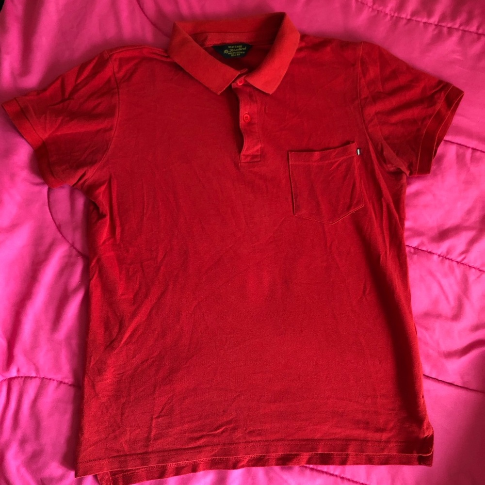 Red polo shirt